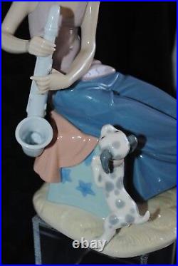 Lladro Porcelain Figurine Clown With Saxophon Dog 5059g Payasito Saxofon Spain