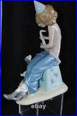 Lladro Porcelain Figurine Clown With Saxophon Dog 5059g Payasito Saxofon Spain