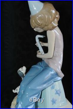 Lladro Porcelain Figurine Clown With Saxophon Dog 5059g Payasito Saxofon Spain