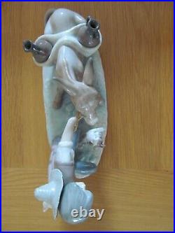 Lladro Porcelain Figurine Group Stubborn Donkey 5178 Boy, Donkey and Dog Retired