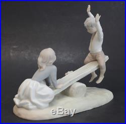 Lladro Porcelain Figurine Seesaw Girl & Boy with Dog #4867