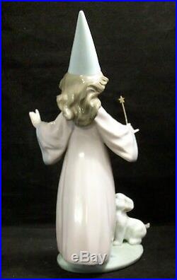 Lladro Porcelain Figurine Under My Spell #6170 WithBox Wizard Girl Puppy Dog