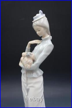 Lladro Porcelain Figurine Walk with the Dog #4893 Lady with Dog & Parasol