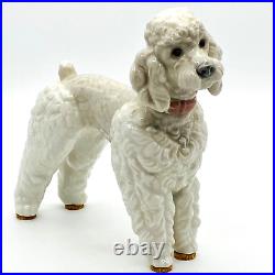 Lladro Porcelain Figurine Wooly Poodle Standing w Collar #1259 VTG Retired 1985