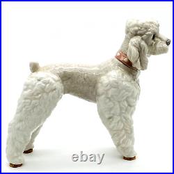 Lladro Porcelain Figurine Wooly Poodle Standing w Collar #1259 VTG Retired 1985