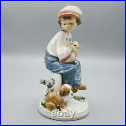 Lladro Porcelain Figurine of Boy and Dog by Antonio Ramos