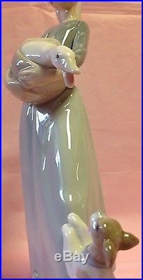 Lladro Porcelain Girl With Goose & Dog 4866. 1970 Retired 1992