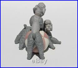 Lladro Porcelain PLAYFUL DOGS Poodles with Ball Figurine #1258 RARE Matte finish