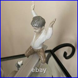 Lladro Porcelain Seesaw Friends Boy Girl Dog 4867 Mint Condition No Box