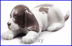 Lladro Porcelain Sleepy Puppy Figurine Dog Animal Ornament 6cm 01009134