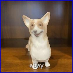Lladro Porcelain Welsh Corgi Pembroke Dog Figurine Excellent