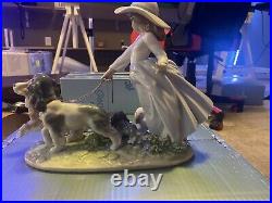Lladro Privilege Figurine Puppy Parade 6784 Girl Dog Puppies withOrig. Box