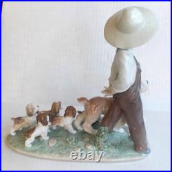 Lladro Privilege My Little Explorers Boy with Dogs Figurine 6828 Mint