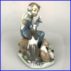 Lladro Puppet Show Boy Dog Cat Mint with Box Fine Porcelain Figurine Retired 1990