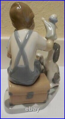 Lladro Puppet Show Boy Puppets Dog Cats Figurine MINT Signed at Company/w box