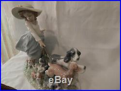 Lladro Puppy Parade #06784 Girl walking dogs & puppies Used Exc. Cond. Withbox