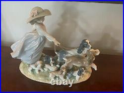Lladro Puppy Parade 6784 Girl With Dogs Figurine