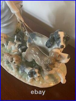Lladro Puppy Parade 6784 Girl With Dogs Figurine