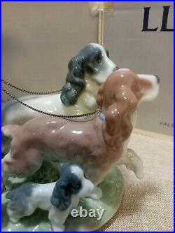 Lladro Puppy Parade #6784 Girl withdogs walking leash