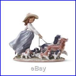 Lladro Puppy Parade Girl with Dogs #01006784 mint condition with box