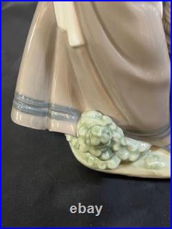Lladro Puppy Walking Girl Cart Pram Dog 5364