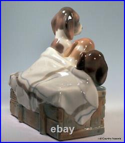 Lladro Pups In The Box #1121 Mother Dog & Three Puppies $850 Large, Mint