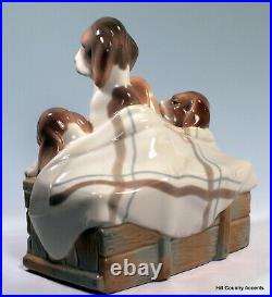 Lladro Pups In The Box #1121 Mother Dog & Three Puppies $850 Large, Mint