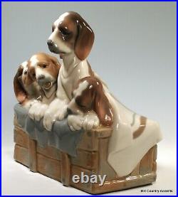 Lladro Pups In The Box #1121 Mother Dog & Three Puppies $850 Large, Mint