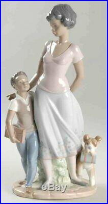 Lladro READY TO LEARN African Black Legacy Mom Boy Dog EXTREMELY RARE