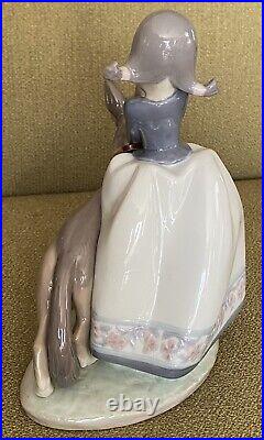 Lladro Retired 01012303 Not So Fast Girl Walking German Shepherd Dog GLOSS