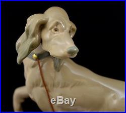 Lladro Retired Figurine # 5037 Sleigh Children Dog Excellent