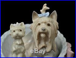 Lladro Retired Figurine #6469 Dogs Puppies In Basket Our Cozy Home Mint
