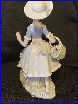 Lladro Retired Mirth in the Country Girl with Dog and Flowers #4920 Mint