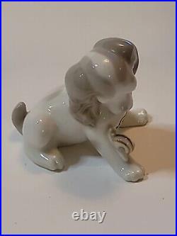 Lladro Rosal Espana Dog and Snail Figurine Retired in 1965 Cocker Spaniel Puppy