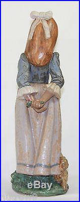 Lladro Rosita #2085 Figurine Girl With Puppy Dog & Rose Gres Perfect