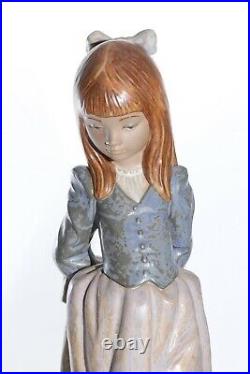 Lladro Rosita Girl With Puppy Dog Gres Finish 2085 14 inches