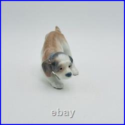 Lladro Sad Beagle Puppy Dog Figurine 6 Long Gray & White Porcelain RARE