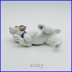 Lladro Sad Beagle Puppy Dog Figurine 6 Long Gray & White Porcelain RARE