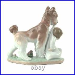 Lladro Safe And Sound Dog Figurine #6556 Brand Nib Baby Boy Rare Cute Save$ F/sh