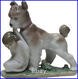 Lladro Safe And Sound Dog Figurine #6556 Brand Nib Baby Boy Rare Cute Save$ F/sh