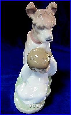 Lladro Safe And Sound Dog Figurine #6556 Brand Nib Baby Boy Rare Cute Save$ F/sh