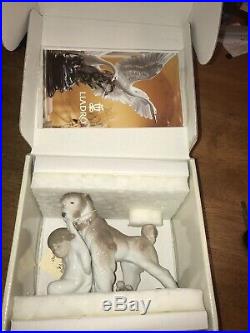 Lladro Safe and Sound 6556 Puppy Dog and Child MINT CONDITION