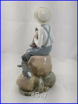 Lladro Sea Fever Figurine Boy with Dog and Sailboat Porcelain Figurine #5166 withbox