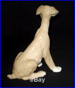Lladro Seated Dog Large 7.5 Porcelain Figurine # 4583 Retired 1981 Glazed Mint
