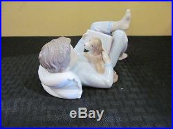 Lladro Shall I Read You a Story Little Boy and Dog New in Original Box 08034