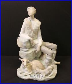 Lladro, Shepard Boy with ewe, lamb and dog, Figurine, #4571, Spain