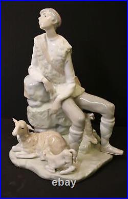 Lladro, Shepard Boy with ewe, lamb and dog, Figurine, #4571, Spain