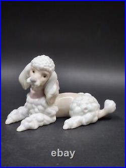 Lladro Sitting Poodle Dog Glazed Porcelain Figurine # 6337 Mint