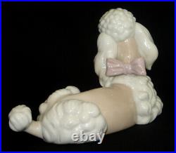 Lladro Sitting Poodle Dog Glazed Porcelain Figurine # 6337 Mint