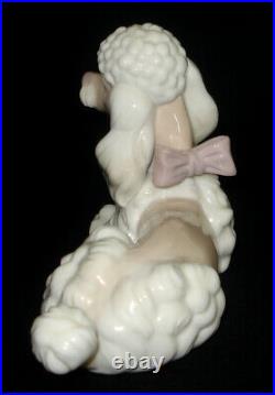 Lladro Sitting Poodle Dog Glazed Porcelain Figurine # 6337 Mint